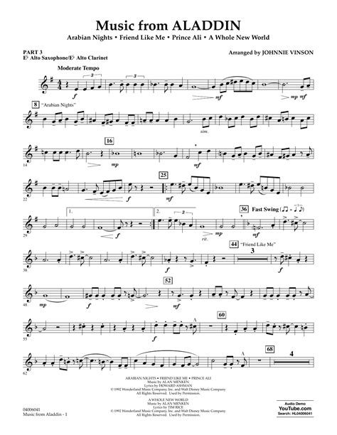 Music From Aladdin (arr. Johnnie Vinson) - Conductor Score (Full Score)